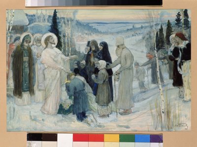 Det Hellige Rusland (Det Hellige Rusland). Værk af Mikhail Vasilyevich Nesterov (1862-1942), gouache på pap af Mikhail Vasilievich Nesterov
