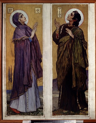 Jomfruen og Johannes Døberen (Jomfru og Døberen Johannes). Maleri af Mikhail Vasilyevich Nesterov (1862-1942), olie på lærred af Mikhail Vasilievich Nesterov