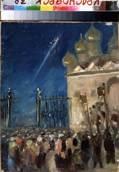 Påskematiner. Værk af Mikhail Vasilyevich Nesterov (1862-1942), olie på pap. Russisk kunst, symbolik. State V. Surikov Art Museum, Krasnoyarsk (Rusland) af Mikhail Vasilievich Nesterov