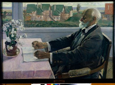 Portræt af fysiologen, psykologen og lægen Ivan Petrovich Pavlov - Maleri af Mikhail Vasilyevich Nesterov (1862-1942), olie på lærred af Mikhail Vasilievich Nesterov
