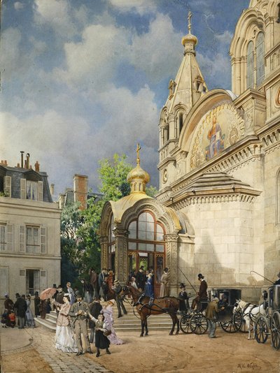 Kommer ud af en kirke, 1870