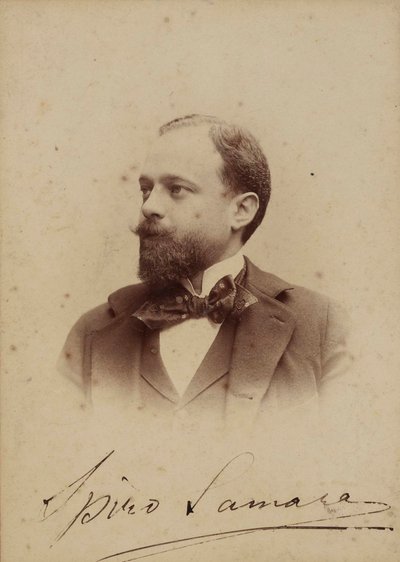 Portræt af komponisten Spyridon Samaras 1861-1917, ca 1894. af Milano . Guigoni and Bossi