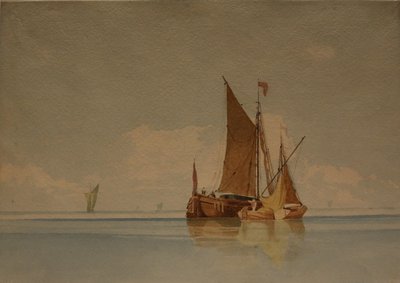 A Calm, dato ukendt (akvarel og blyant på papir) af Miles Edmund Cotman