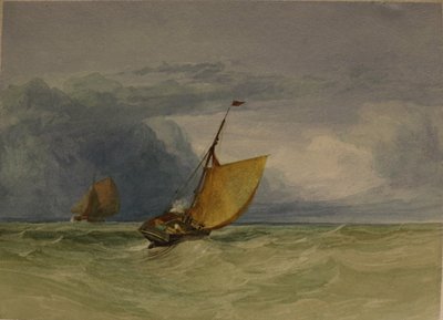 A Gale, ukendt dato (akvarel og blyant på papir) af Miles Edmund Cotman