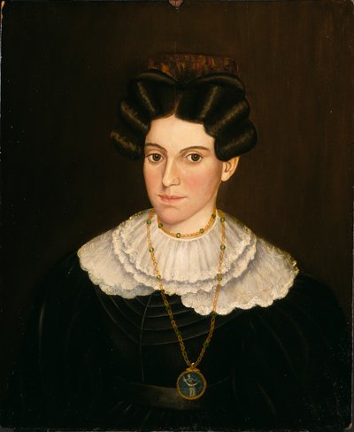Kvinde i sort kjole, ca. 1835-1840. af Milton W. Hopkins