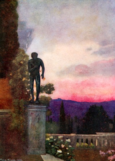 Solnedgang, Achilleion, Korfu af Mima Nixon