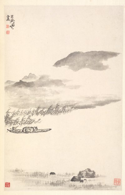 Flodlandskab af Min Zhen