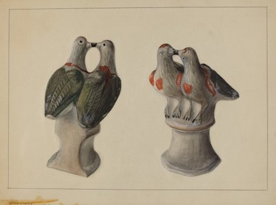 Kridttøj Lovebirds, ca. 1937. af Mina Lowry