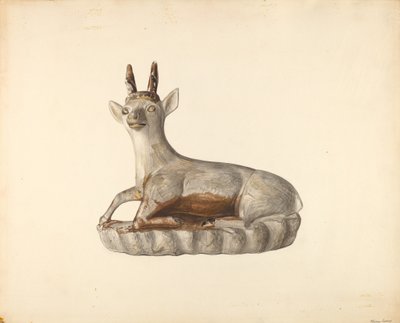 Hjortefigur, ca. 1938. af Mina Lowry