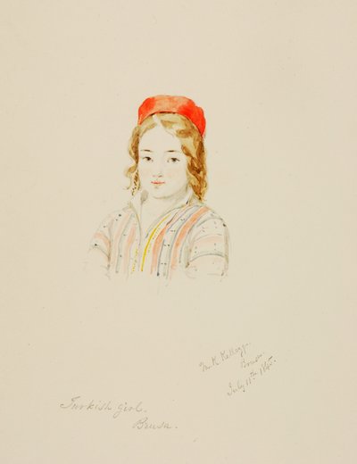 Tyrkisk pige, Brusa, 1845. af Miner Kilbourne Kellogg