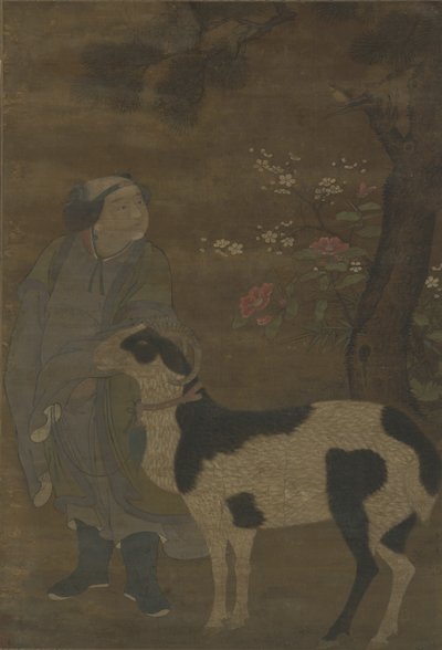 En ædel dreng og hans ged af Ming Dynasty Chinese School