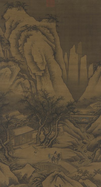 En udflugt på en snedækket dag, ca. 1500 af Ming Dynasty Chinese School