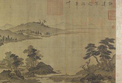 Autumn River i regn og skyer af Ming Dynasty Chinese School