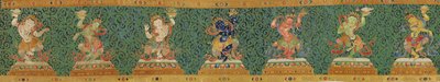 Detalje af kejserlig broderet silke-thangka af Ming Dynasty Chinese School