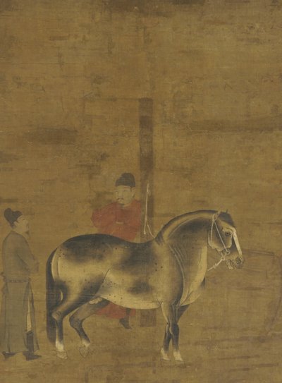 Evaluering af en hest af Ming Dynasty Chinese School