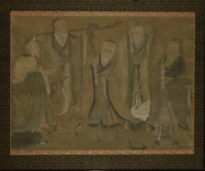 Fem vismænd, 15.-begyndelsen af 1500-tallet af Ming Dynasty Chinese School