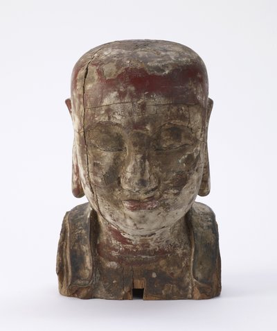 Hoved af en Lohan (træ) af Ming Dynasty Chinese School