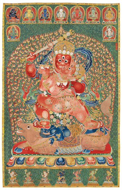 Imperial broderet silke-thangka af Ming Dynasty Chinese School