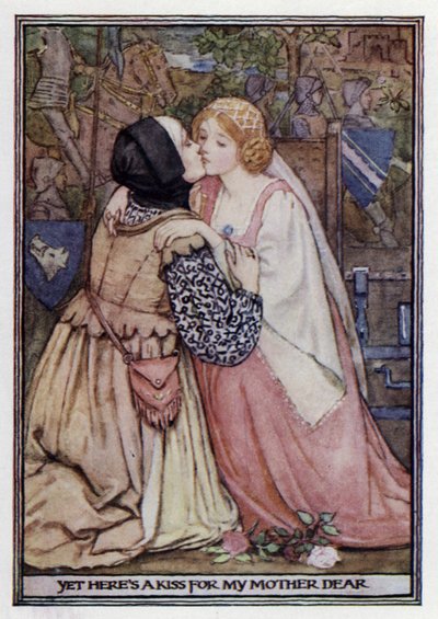 Lady Clare. Lord Tennyson (farve litho) af Minnie Didbin Spooner