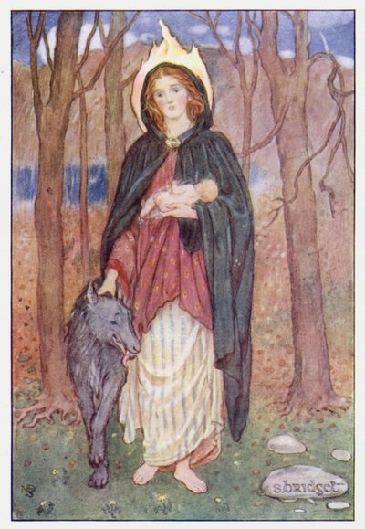 Sankt Birgitta (farve litho) af Minnie Didbin Spooner