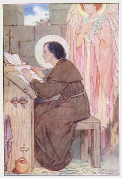 Saint Columba (farve litho) af Minnie Didbin Spooner