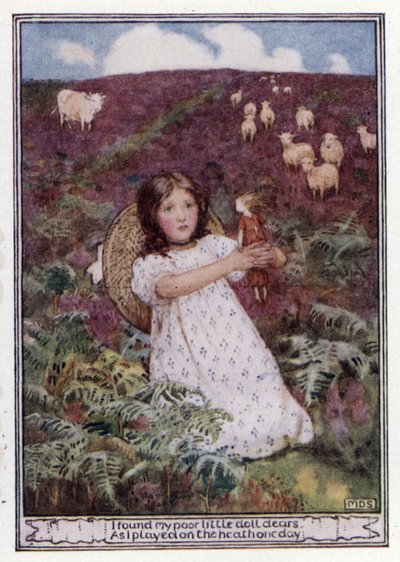 Den forsvundne dukke. Charles Kingsley (farve litho) af Minnie Didbin Spooner
