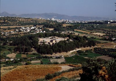 Minoisk kunst: udsigt over hele kong Minos palads i Cnossos (Knossos). 1600-1400 f.Kr. Kreta af Minoan