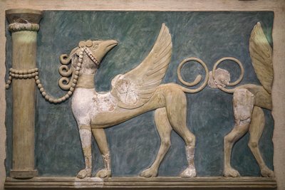 Fresko af højrelief Griffins. Paladset Knossos. 1600-1450 f.Kr af Minoan