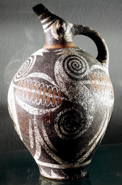 Minoisk kunst: keramikkande dekoreret af polykrome tegninger. Fra Phaestos (Phaistos eller Festo). Svag. 27 cm arkæologisk museum, Heraklion, Kreta af Minoan
