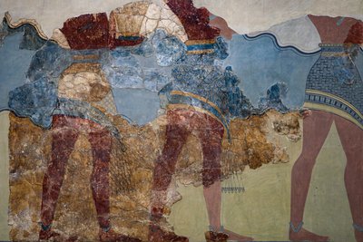 En del af processionsfresken. 1600 - 1450 f.Kr af Minoan