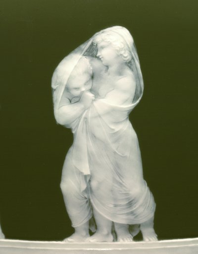 Detalje fra et par vaser, "Les alteres y les frileux", 1879 af Mintons Ltd