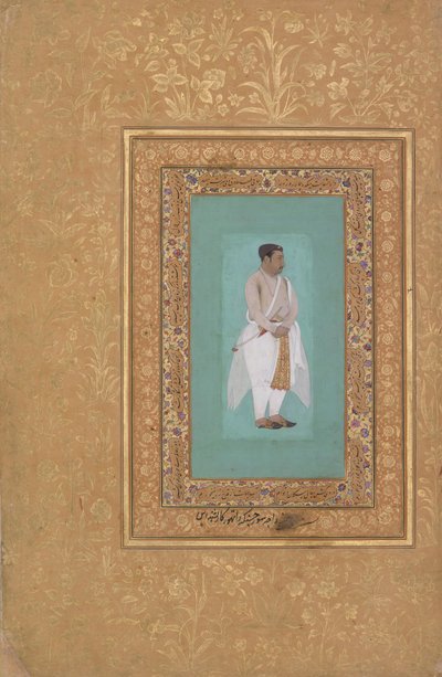 recto: Portræt af Raja Suraj Singh Rathor, verso: Page of Calligraphy..., recto: slutningen af ​​det 16. århundrede af Mir 