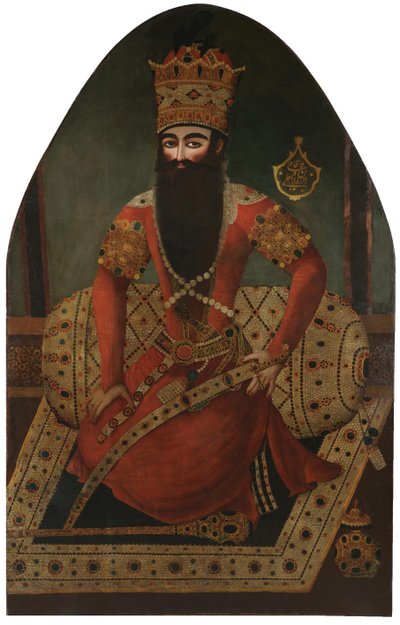 Portræt af F. Fath Ali Shah 1797-1834 af Mirza Baba