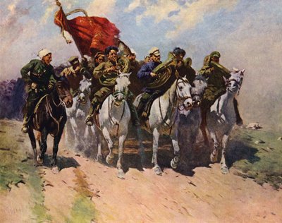 Hornblæsere fra den første røde kavalerihær af Mitrofan Borisovic Grekov