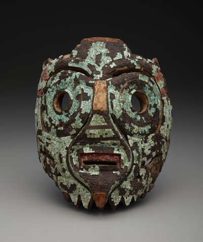 Maske, muligvis af Tlaloc, ca. 1350-1521 (træ, turkis, skal, brunkul og harpiks) af Mixtec Mixtec
