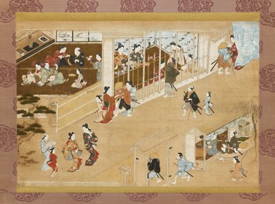 Yoshiwara fornøjelseskvarter, c1670-c1685 af Miyagawa Chōshun