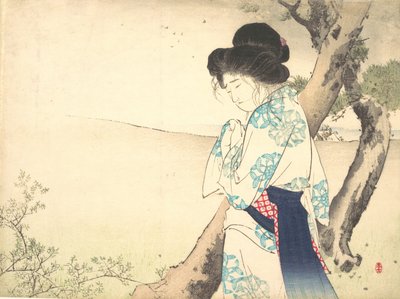 The Mad Woman of Yawata Yawata no kyojo from kuchie frontispiece of a novel, ca. 1905. af Mizuno Toshikata