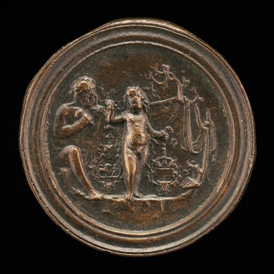 En billedhugger udskærer en statue af Amor, slutningen af det 15. - begyndelsen af det 16. århundrede. af Moderno