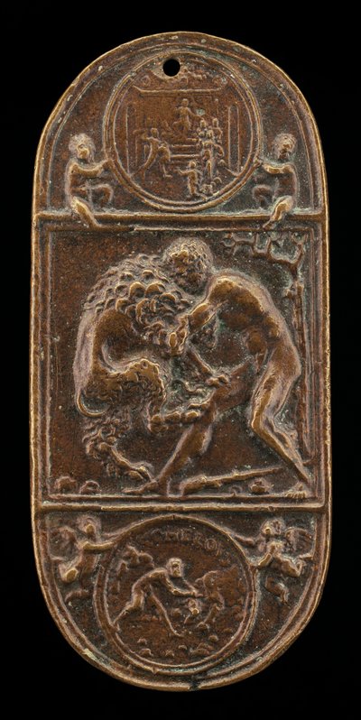 Hercules and the Nemean Lion, slutningen af det 15. - begyndelsen af det 16. århundrede. af Moderno