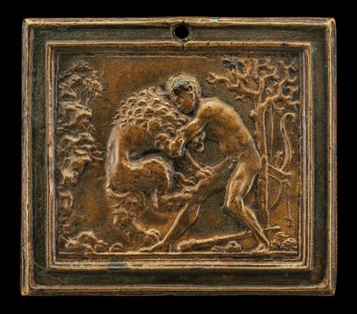 Hercules and the Nemean Lion, slutningen af det 15. - begyndelsen af det 16. århundrede. af Moderno