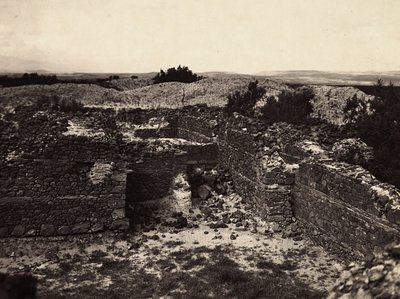 Opbygning af et imperium i den fascistiske tidsalder: Axum-ruinerne af Solens tempel i Adulis, 09/05/1936 (s/h-foto) af Modestino Baldinetti
