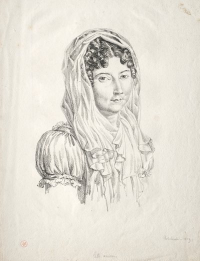 Portræt af en kvinde, 1819. af Moisbach