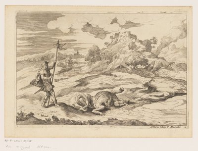Landskab med George og dragen Landskaber efter Titian (serietitel) af Moise Jean Baptiste Fouard