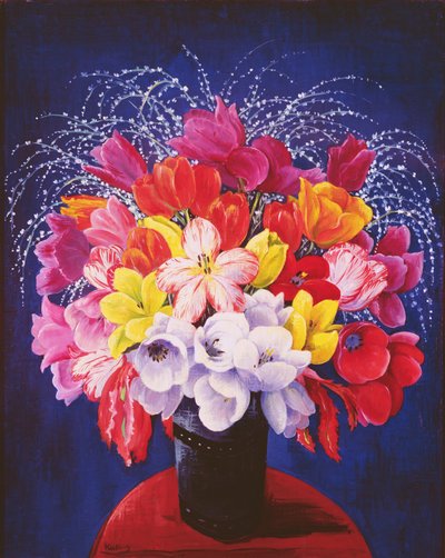 Buket af tulipaner (olie på lærred) af Moise Kisling