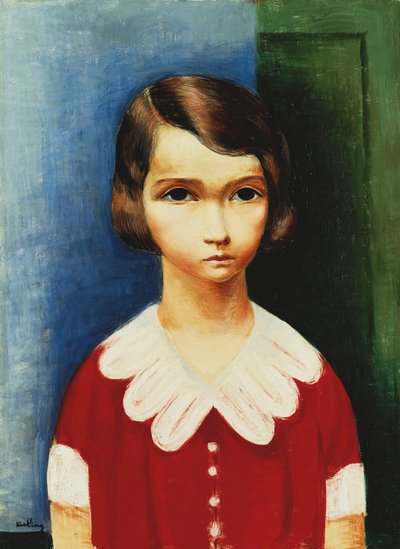 Pige i rød skjorte af Moise Kisling