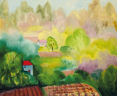 Landskab ved Saint Tropez af Moise Kisling