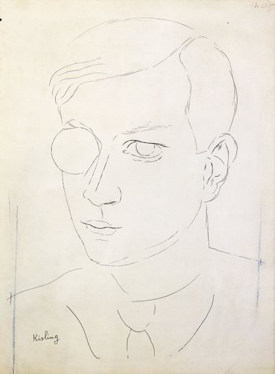 Portræt af Tristan Tzara; Portrait de Tristan Tzara af Moise Kisling
