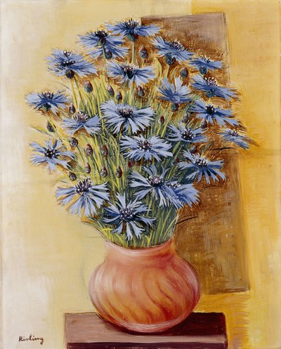 Vase med blomster af Moise Kisling