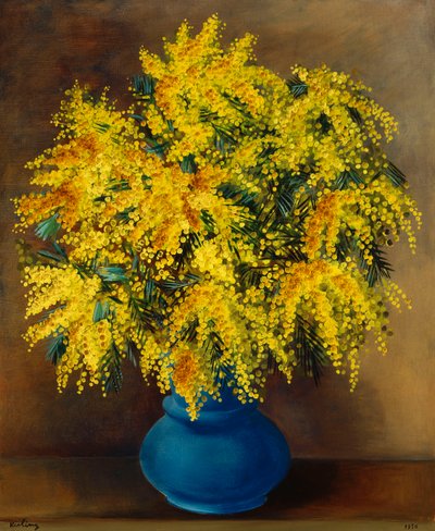Vase af mimoser; Vase de Mimosas af Moise Kisling