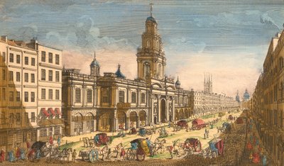 Udsigt over Royal Exchange, London, 1751 af Moithey Lainee